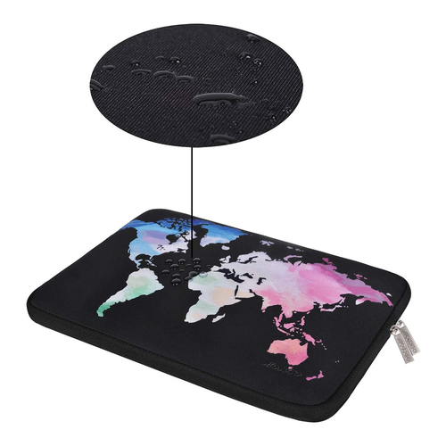 Custodia laptop mappa del mondo nera MacBook Pro notebook MacBook Air + custodia piccola - Foto 8 di 9