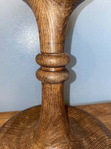 Large Solid Turned Wood Lamp And Shade - Picture 7 of 15
