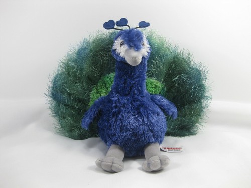 Peluche PAVO REAL AURORA MUNDIAL 9"" x 12"" Hermosos Colores Púrpura Verde Relleno - Imagen 9 de 10