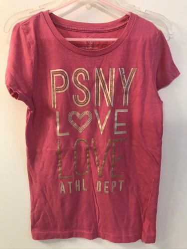 Girls Clothes PS Aeropostale Pink Gold Love Tee T- Shirt Tee Top Shirt Sz 12 - Bild 2 von 6