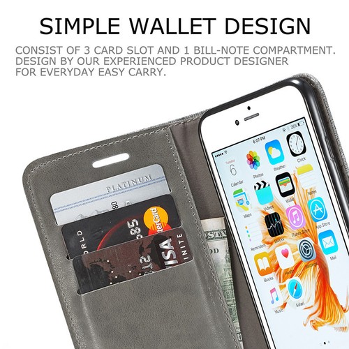 Canvas Leather Magnetic Flip Stand ID Wallet Card Case Cover For Cell Phones - Picture 21 of 35