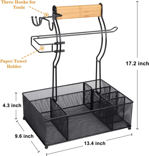 BBQ Grill Caddy w/Paper Towel Holder – Picnic Utensil Organizer for RV & Camping - Picture 4 of 12