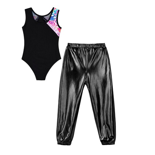 Children Girls Tracksuit Hip Hop Dance Set Printed Patchwork Dancewear Jazz - Picture 7 of 115