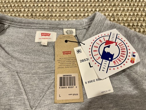 Levi’s Oakland Athletics Crewneck Sweatshirt Heather Grey Rare Mens Sz Large - Picture 3 of 7