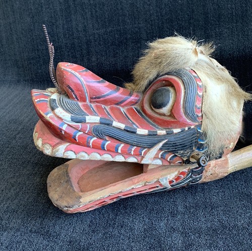 Large Indonesian Puppet ~ Painted Wood  ~ Barong Ket - Foto 2 di 11