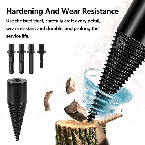 High Speed Twist Firewood Drill Bit Wood Splitter Screw Splitting Cone Driver AU - Picture 6 of 10