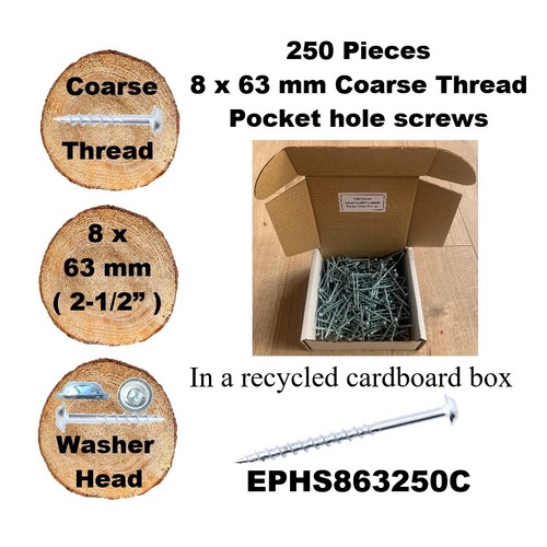 Pocket Hole Screws - Packs of 250 in all sizes and threads - EPH Woodworking - Picture 38 of 53