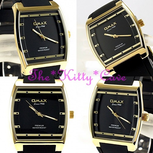 OMAX Delgado Negro & Oro Seiko Movt, Deportivo Unisexo Clásico Vestir Reloj D006 - Imagen 7 de 12