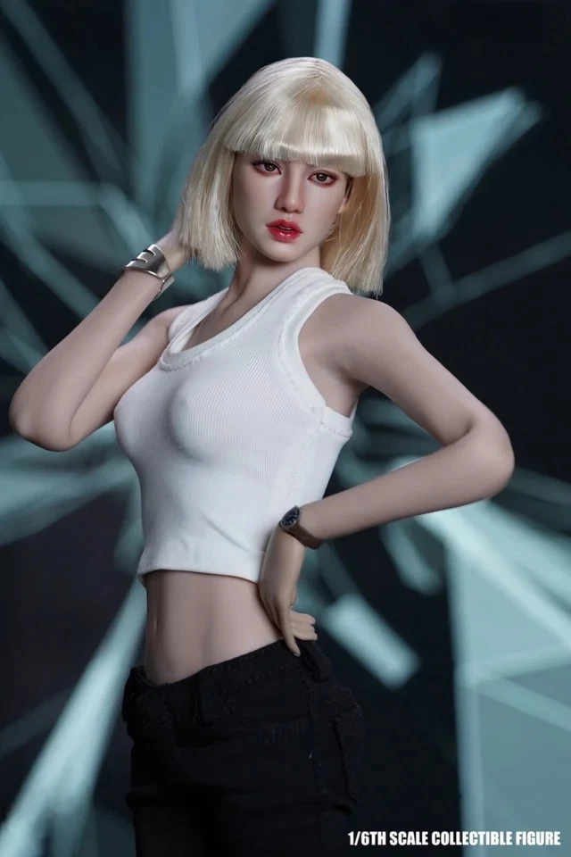 Cabeza de Lisa esculpida escala 1/6 SDH041D tallada para cuerpo de figura Phicen TBL femenina de 12" Foto 2 de 3