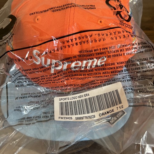 SUPREME CHAMPIONSHIPS BOX LOGO NÉW ERA HAT ORANGE SIZE 7 1/2 FW23 NEW/ AUTHENTIC - Picture 6 of 18