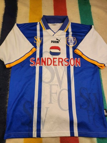 Vintage Puma Sheffield Wednesday 1995/1997 Home Fußball Trikot Größe L