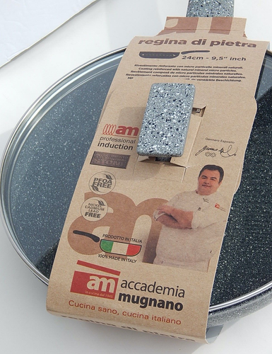 REGINA DI PIETRA PROFESSIONAL COOKING WITH LID 9.5" PAN AUTHENTIC MADE IN ITALY - Picture 3 of 6