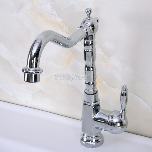 Chrom Messing Küchen Spültischarmatur schwenkbarer Auslauf Einhand Kalt&Warm Mischbatterie - Bild 8 von 9