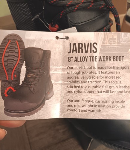 Jarvis 400g Alloy Toe Work Boot Thinsulate Waterproof Tough Duck 8" SF02 Blk NEW - Picture 13 of 24