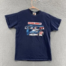 VINTAGE Dale Earnhardt Jr Shirt Men Large Blue National Guard NASCAR Racing 00s