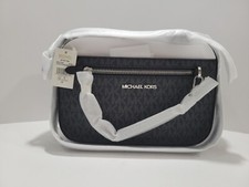 NEW MICHAEL KORS Black Jet Set Large Logo Crossbody Bag