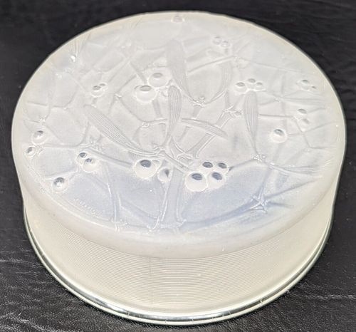 Seltene antike 1920 Rene Lalique Milchglas Gui Mistel Pulverdose Dose 