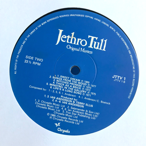 Jethro Tull – Original Masters Vinyl LP Compilation 1985 - Picture 4 of 4