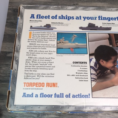 1986 Milton Bradley Torpedo Run! Floor Wars Game Submarine Attack Near Complete  - Picture 14 of 16