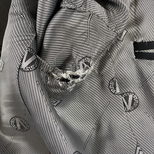 Versace Collection Black Jacket Patterned Lapel 1 Button Closure Wool Blend 40R - Picture 11 of 16