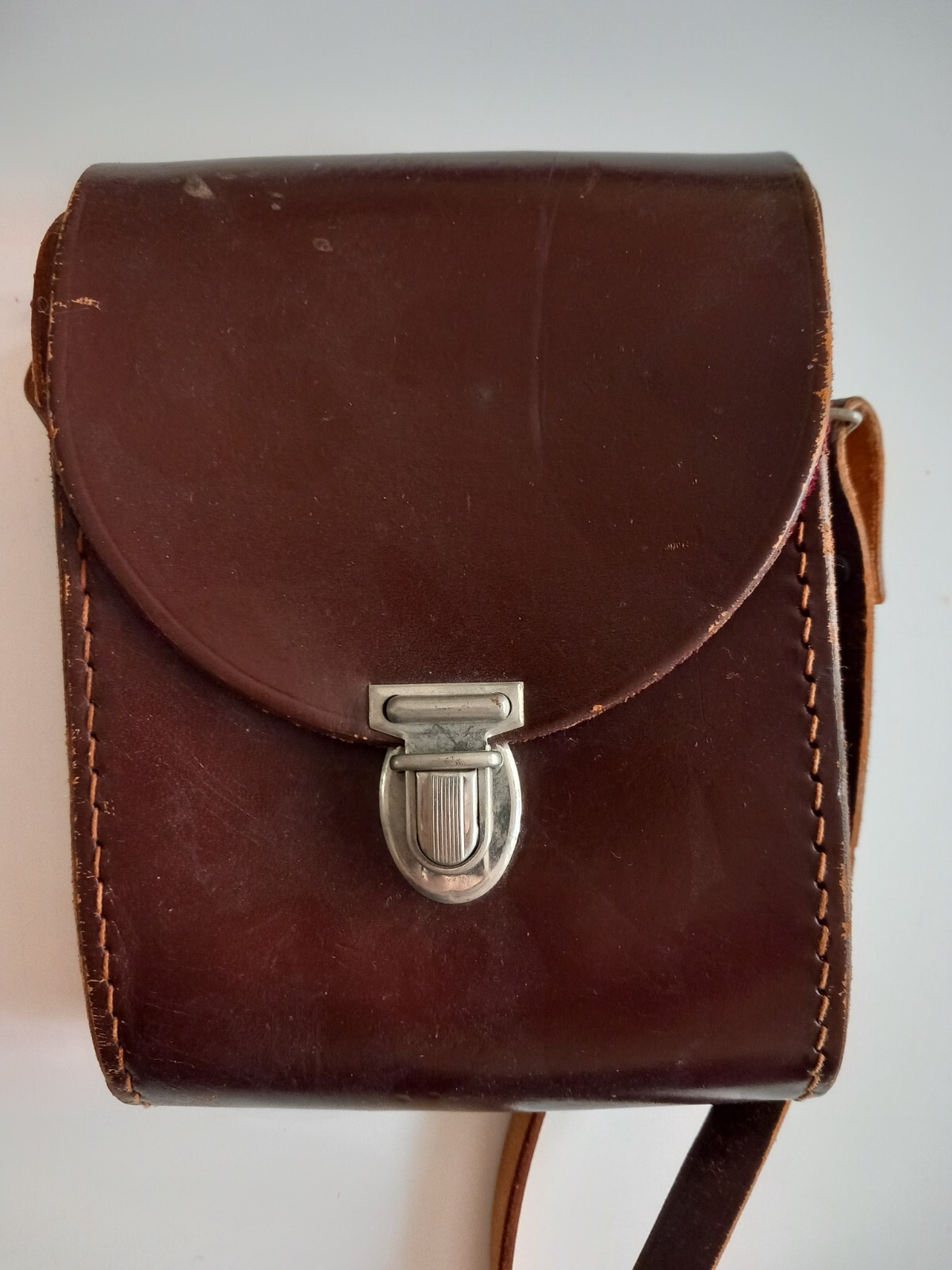 Binocular carry case in dark tan brown. eBay