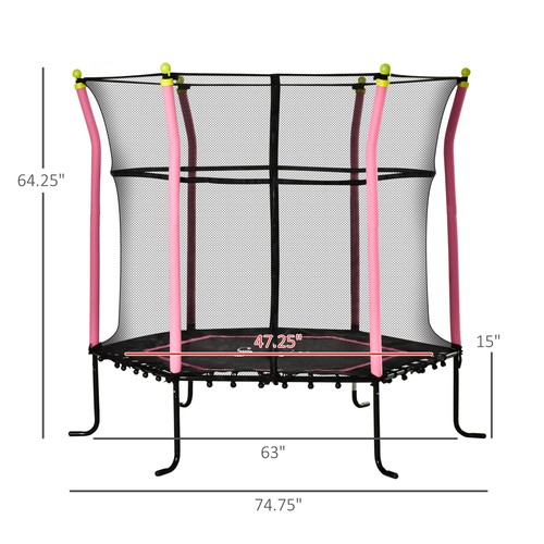 5.3 ft Kids Toddler Mini Small Trampoline with Net Indoor Outdoor for 3-10 Years - Picture 2 of 9