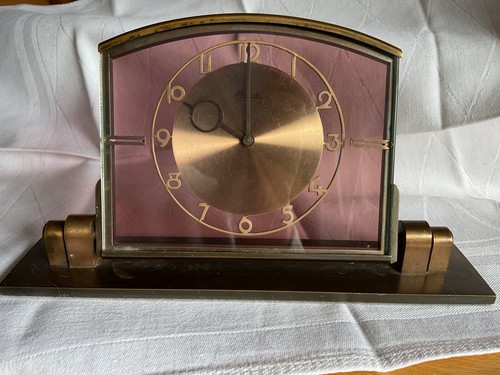 Tischuhr Kienzle Art Deco Mechanisch 1930er Jahre Design Möller