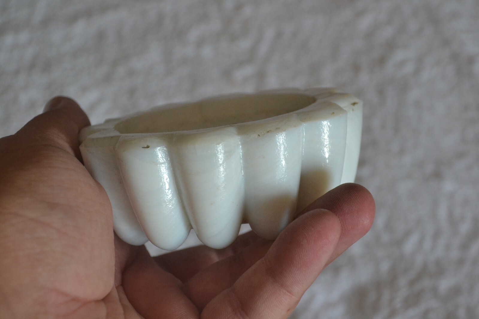 Vintage 1 x White Glass Piano Caster Cup Feet Pad #2 Nowy super zysk