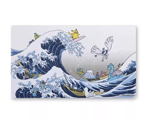 AUTHENTIC Pokémon Center Great Wave Pikachu & Friends Rubber Playmat ~ IN-HAND