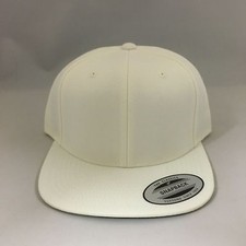 Yupoong Classic Blank Plain Snapback Hat Flexfit 6089M Adjustable Cap Natural