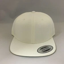 Yupoong Classic Blank Plain Snapback Hat Flexfit 6089M Adjustable Cap Natural
