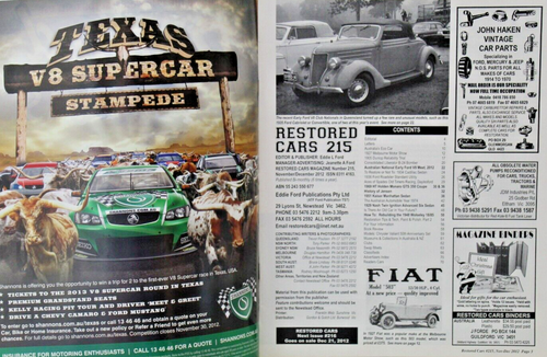 Restored Cars Australia Magazine Full Year 2012 6 Issues: 210 - 215 Classic Auto - Picture 23 of 24