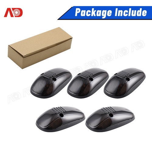 5Pcs LED Cab Roof Running Light Smoked Yellow LED For 99-01 Dodge Ram Truck US - Foto 5 di 14