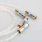 1pair 8N Occ Audio Wire Hi-Fi Speaker Interconnect Rca Gold Plated Plug Cable