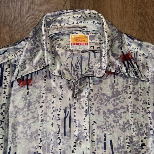 Camicia Zayre vintage anni 60 70 discoteca club sabato sera febbre hippy nylon uomo media - Foto 10 di 15