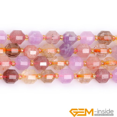 6/8/10/12mm Nature Stone Bicone Faceted Spacer Loose Beads Jewelry Making 15" - Picture 107 of 347
