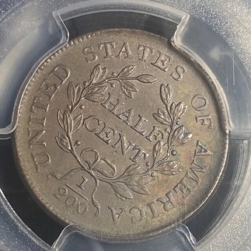 1806 Draped Bust Half Cent PCGS MS62 VERY HIGH GRADE SPECIAL COIN ROTATED DIE - Picture 8 of 8