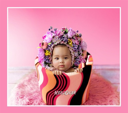 Newborn Studio Photo Shoot Photography Prop Baby Girl Floral Hat Cap Headdress - Picture 11 of 18