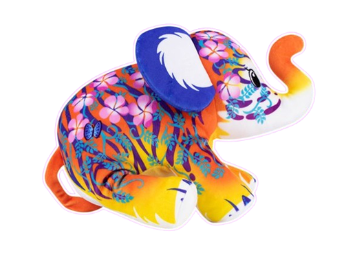 Pop Art Soft Mighty 6" Tiger, Flower & Red Elephant Beanie Plushie Bundle of 3 - Bild 3 von 4