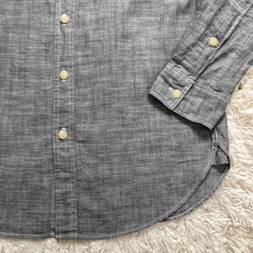 J Crew Shirt Mens Small Chambray Work Button Up Chin Strap Long Sleeve - Picture 8 of 16