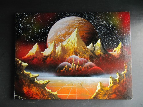 Original Acrylic on Canvas Painting of Sci-Fi Space Fantasy Scene - Picture 6 of 8