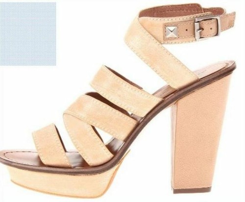 $250 7 For All Mankind Beige Hartford Platform Shoes Sandals Heels ~ 10 M3020 - Picture 7 of 12