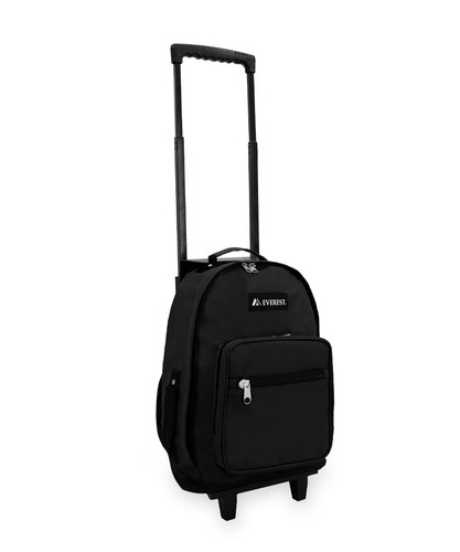 Deluxe Wheel Backpack Rolling 17" Carry on Travel Luggage Travel Bag School - Picture 2 of 11