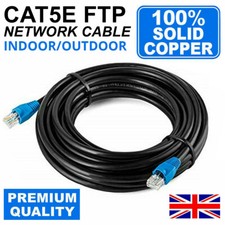 CAT5e SHIELDED FTP COPPER CABLE OUTDOOR ETHERNET NETWORK RJ45 PATCH LAN WIRE LOT