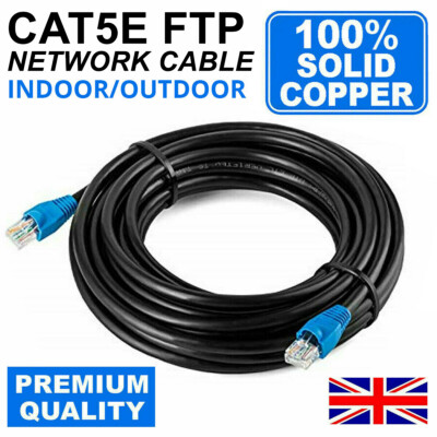 CAT5e ABGESCHIRMTES FTP KUPFERKABEL AUSSEN ETHERNET NETZWERK RJ45 PATCH LAN KABEL SET