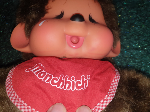 Monchhichi Big Crying Girl Monchichi Sekiguchi MCC 45 cm 18" Kiki Rare Large - Picture 5 of 8