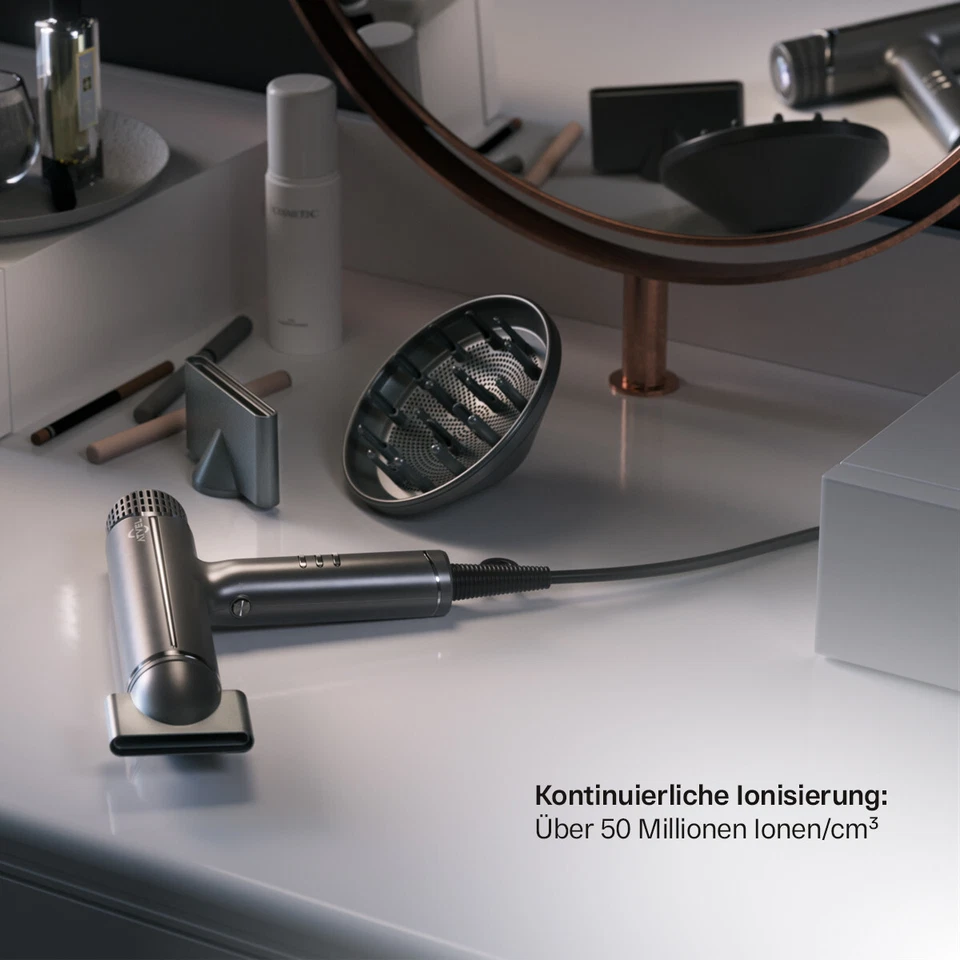 Profi Ionen Föhn, 12 Modi, Leichter Reisehaartrockner 300 g ATVEL AirJet HD6 - Bild 3 von 4