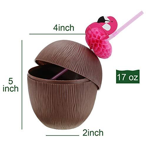 Pineapple Drink Cups Coconut Cups 12PCS Luau Party Decorations Pineapple Cups - Picture 6 of 7
