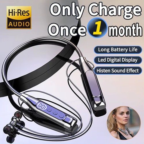 Neck Hanging Bluetooth Headphones Bluetooth 5.4 Wireless Sports Earbuds With Mic