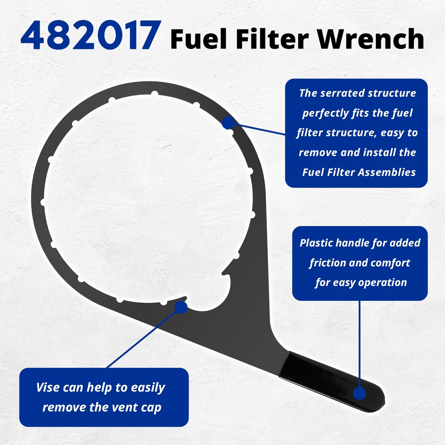 482017 8" Fuel Filter Collar Vent Cap Wrench For Fuel Pro 482, 483